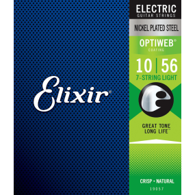 Elixir 19057 Optiweb 7 String Electric Guitar Strings Lite 10-56 Gauge
