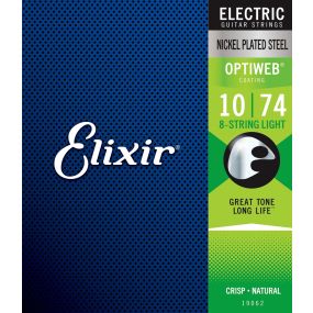 Elixir 19062 Elixir Optiweb 8 String Electric Guitar Strings Lite 10-74 Gauge