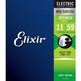 Elixir 19106 Optiweb 7 String Electric Guitar Strings Medium 11-59 Gauge