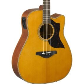 Yamaha A1M Dreadnaught Acoustic Electric Guitar in Vintage Natural