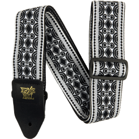 Ernie Ball Classis Jacquard Guitar Or Bass Strap in Beatnik Black