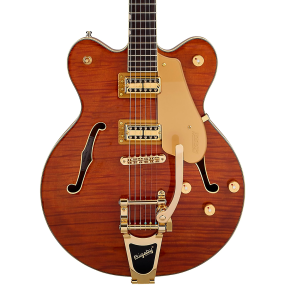 Gretsch Electromatic™ LTD Flame Okoume Broadkaster Double Cut with Bigsby in Roundup Orange