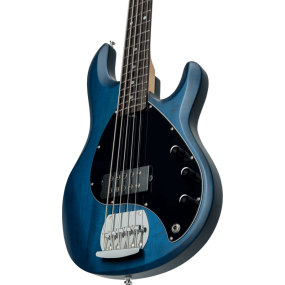 Sterling By Music Man StingRay5 in Trans Blue Satin, 5-String