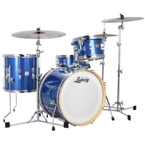 Ludwig Continental Club Series FAB Plus 4 Piece Shell Pack in Blue Sparkle