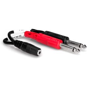 Hosa YMP434 3.5 mm TRSF to Dual 1/4" TS Stereo Breakout Cable