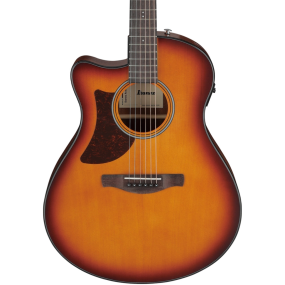 Ibanez AAM50LCE Open Pore Top Left Handed Electric Acoustic Guitar in Light Brown Sunburst