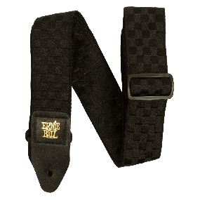 Ernie Ball Classis Jacquard Guitar Or Bass Strap in Black Checkers