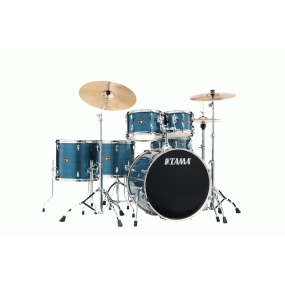 TAMA IP62H6W Imperialstar 6-Piece Drum Kit (22BD, 10TT, 12TT, 16FT, 14FT, 14SD) in Hairline Blue