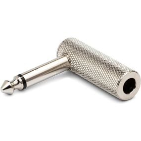 Hosa Right Angle Adapter 1/4 Inch TRS to Same in Silver