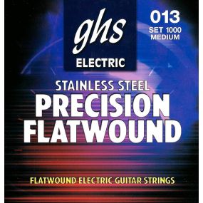 GHS 1000 Precision Flatwound Electric Guitar Strings Medium 13-54 Gauge