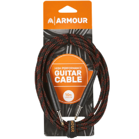 Armour GW10R Guitar 10 Foot Woven Red Stripe Lead 1