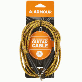 Armour GW10G 10 Foot Guitar Lead in Woven Gold Rope