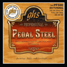 GHS PF500 Pedal Steel Nickel Rockers E9 Tuning Rollerwound 13-36 Gauge