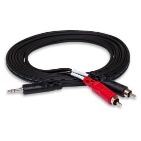 Hosa CMR206 3.5 mm TRS to Dual RCA Stereo Breakout Cable 6ft