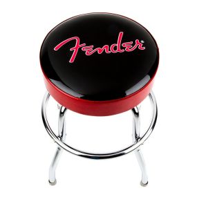 Fender® Red Sparkle Logo Barstool in Black/Red Sparkle 24"