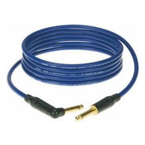 Klotz KiK 6m instrument cable w/slimline metal sleeve & angled jack - Blue