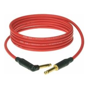 Klotz KiK 6m instrument cable w/slimline metal sleeve & angled jack - Red