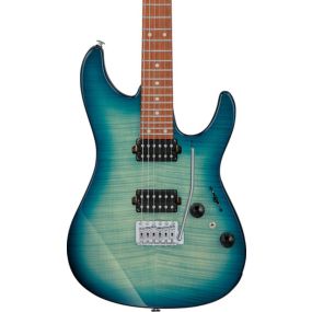 Ibanez AZ24S1F Standard Electric Guitar in Transparent Turquoise Burst