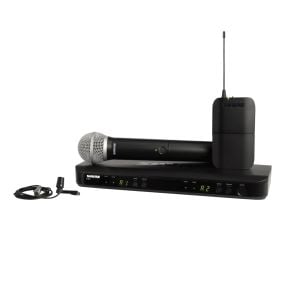 Shure BLX1288 PG58 & CVL Dual Channel Wireless Combo Mic System 614-638MHz