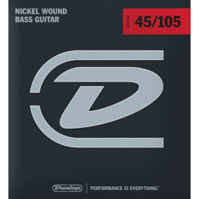 Jim Dunlop DBN45105 Nickel Wound Steel Bass Guitar Strings,  45-105 Gauge