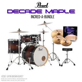 Pearl Decade Maple 22" Fusion Plus Drumkit Increda-Bundle in Satin Brown Burst