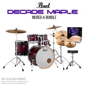 Pearl Decade Maple 22" Fusion Plus Drumkit Increda-Bundle in Gloss Deep Red Burst