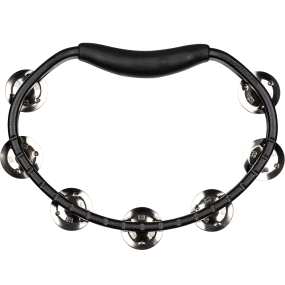 Meinl Percussion HTBK Headliner Series Molded ABS Tambourine Single Row Stainless Steel Jingles in Black