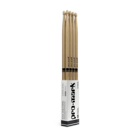 Promark Classic Forward 5B Lacquered Hickory Oval Wood Tip Drumstick 4 Pack