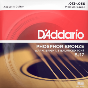 D'Addario EJ17 Phosphor Bronze Acoustic Guitar Strings Medium 13-56 Gauge