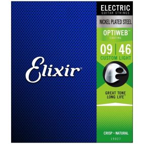 Elixir 19027 Elixir Optiweb Electric Guitar Strings Custom Light 9-46 Gauge