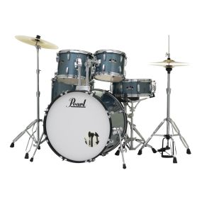 Pearl RS Roadshow-X 22" 5-Pcs Fusion Plus Drum Kit (22BD, 10TT, 12TT, 16FT, 14SD) Package in Aqua Blue Glitter