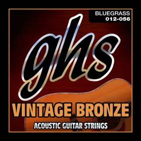 GHS VNB Bluegrass Vintage Bronze Acoustic Guitar Strings 12-56 Gauge