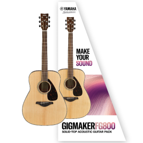 Yamaha GIGMAKERFG800 Solid Top Acoustic Guitar Pack in Natural Gloss