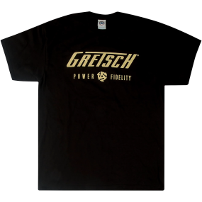 Gretsch Power & Fidelity Logo T Shirt XXL Size in Black
