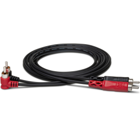 Hosa CRA201R Stereo Interconnect, Dual RCA to Dual Right Angle RCA, 1m