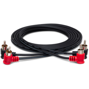 Hosa CRA201RR Stereo Interconnect, Dual Right Angle RCA to Same, 1m