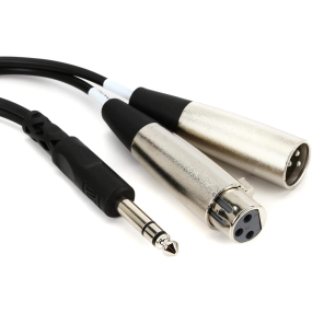 Hosa SRC203 Insert Cable, 1/4 IN TRS to XLR3M And XLR3F, 3 M