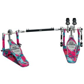 TAMA 50th Limited Iron Cobra Marble Coral Swirl Power Glide Twin Pedal