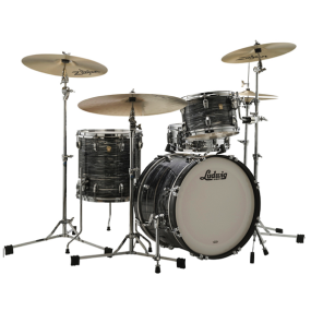 Ludwig Classic Maple Downbeat Shell Pack (20BD/12TT/14FT) in Vintage Black Oyster