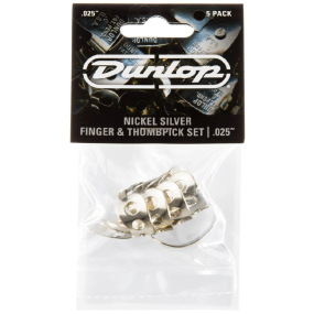 Jim Dunlop .025 Set of Nickel Silver Thumb and Fingerpicks