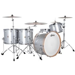 Ludwig Continental 1-Up/2-Down Shell Pack (22BD, 12TT, 14/16FT, 14 Snare) in Silver Sparkle