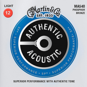 Martin Authentic Phosphor Bronze Light Acoustic SP Guitar Strings 12-54 Gauge