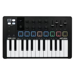 Arturia MiniLAB 3 Compact MIDI Keyboard & Pad Controller in Black