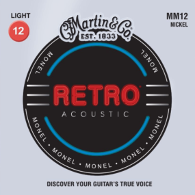 Martin Strings MM12 Retro Monel Acoustic Guitar Strings Light 12-54 Gauge