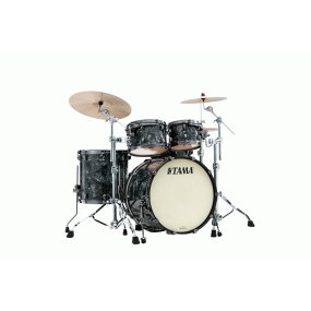 TAMA Starclassic Maple 4-Piece Shell Pack in Charcoal Swirl (w/ Black Nickel Hardware) - MR42TZBNS-