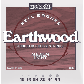 Ernie Ball Medium Light Earthwood Bell Bronze Acoustic Guitar Strings 12-54 Gauge