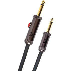 D'Addario Planet Waves 15' Circuit Breaker Straight Plug Latching Switch Instrument Cable in Black