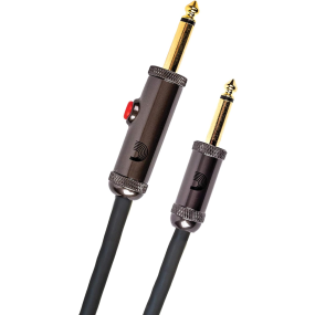 D'Addario Planet Waves 30' Circuit Breaker Straight Plug Latching Switch Instrument Cable in Black