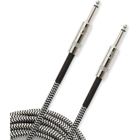 D'Addario Custom Series 10' Braided Instrument Cable in Black and Grey