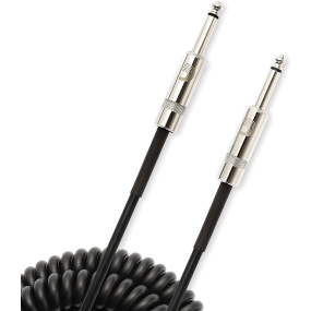 D'Addario Custom Series 30' Coiled Instrument Cable in Black